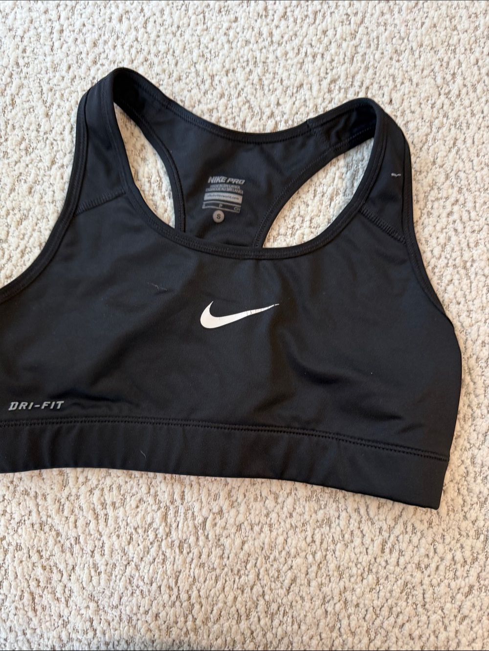 Nike Black & White Dri-FIT Racerback Sports Bra